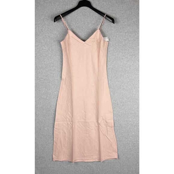 New BARE by Charlie Holiday Womans Large The Slip Dress Rose Pink Hemp Cotton - Picture 7 of 11